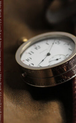 ウォルサムのスケルトン懐中時計と腕時計兼用バンド 【1900年頃】-P2291-8