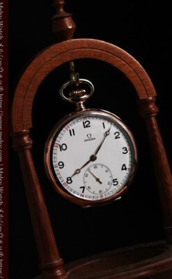 オメガ ローズ色の銀無垢アンティーク懐中時計 【1941年製】-P2293-11