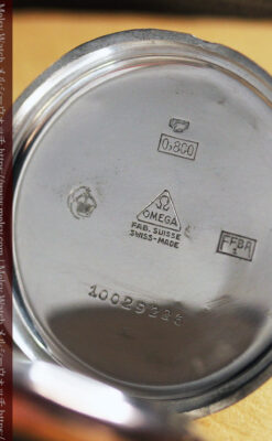 オメガ ローズ色の銀無垢アンティーク懐中時計 【1941年製】-P2293-13