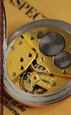 オメガ ローズ色の銀無垢アンティーク懐中時計 【1941年製】-P2293-16