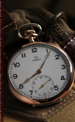 オメガ ローズ色の銀無垢アンティーク懐中時計 【1941年製】-P2293-5