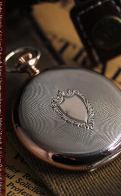 オメガ ローズ色の銀無垢アンティーク懐中時計 【1941年製】-P2293-6