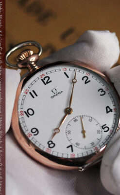 オメガ ローズ色の銀無垢アンティーク懐中時計 【1941年製】-P2293-9