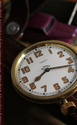 英国ベンソン 8日巻きの大型アンティーク懐中時計 【1920年頃】-P2294-1