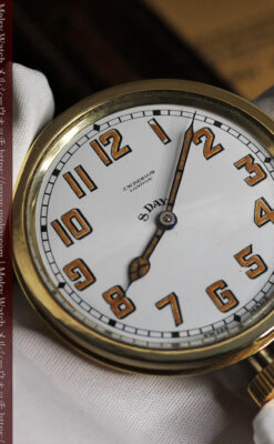 英国ベンソン 8日巻きの大型アンティーク懐中時計 【1920年頃】-P2294-8