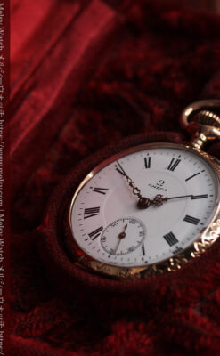 オメガ 彫りと装飾の美しい14金無垢アンティーク懐中時計 【1907年製】-P2296-13