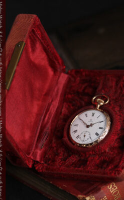 オメガ 彫りと装飾の美しい14金無垢アンティーク懐中時計 【1907年製】-P2296-14