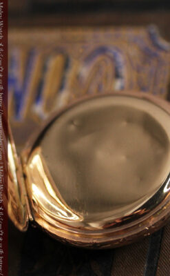 オメガ 彫りと装飾の美しい14金無垢アンティーク懐中時計 【1907年製】-P2296-20