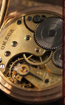 オメガ 彫りと装飾の美しい14金無垢アンティーク懐中時計 【1907年製】-P2296-22