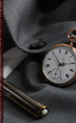 オメガ 彫りと装飾の美しい14金無垢アンティーク懐中時計 【1907年製】-P2296-3