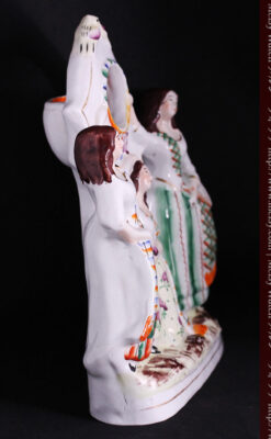 スタッフォードシャーの乙女3人の懐中時計用アンティークスタンド-S0825-13