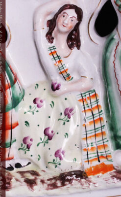 スタッフォードシャーの乙女3人の懐中時計用アンティークスタンド-S0825-8