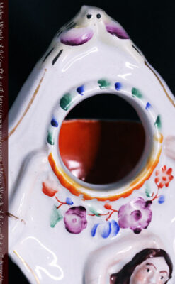 スタッフォードシャーの乙女3人の懐中時計用アンティークスタンド-S0825-9