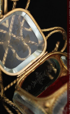 鏡とジュエリーケース付き懐中時計スタンド-S0828-15