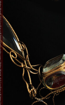 鏡とジュエリーケース付き懐中時計スタンド-S0828-9