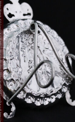 女神のアンティーク銀無垢懐中時計スタンド-S0840-13