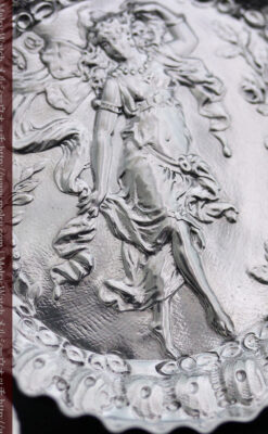 女神のアンティーク銀無垢懐中時計スタンド-S0840-4