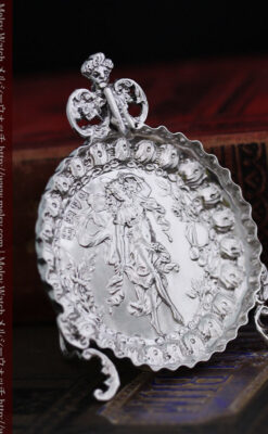 女神のアンティーク銀無垢懐中時計スタンド-S0840-6