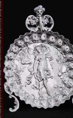 女神のアンティーク銀無垢懐中時計スタンド-S0840-7