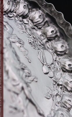 女神のアンティーク銀無垢懐中時計スタンド-S0840-8