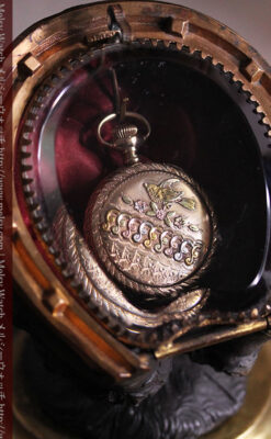 蹄鉄と馬の足を模った懐中時計用アンティークスタンド-S0841-8