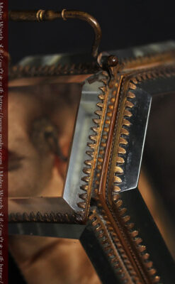 五角形の扉を持つアンティーク懐中時計収納スタンド-S0842-11