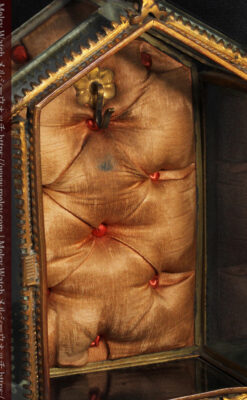 五角形の扉を持つアンティーク懐中時計収納スタンド-S0842-17