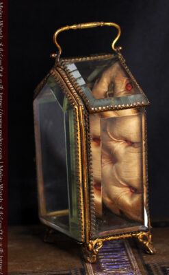 五角形の扉を持つアンティーク懐中時計収納スタンド-S0842-4