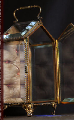 五角形の扉を持つアンティーク懐中時計収納スタンド-S0842-6