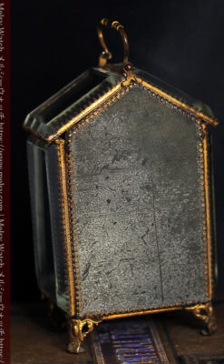 五角形の扉を持つアンティーク懐中時計収納スタンド-S0842-7