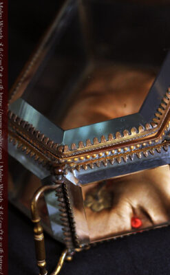 五角形の扉を持つアンティーク懐中時計収納スタンド-S0842-8