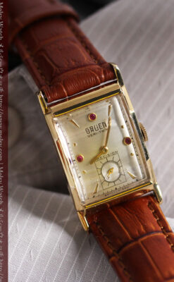 グリュエンのルビー入りアンティーク腕時計-W1099-2