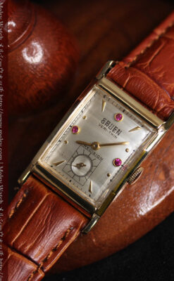 グリュエンのルビー入りアンティーク腕時計-W1099-7