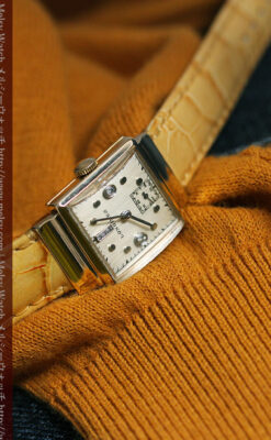 ロンジンのダイヤモンド入り金無垢アンティーク腕時計-W1130-2