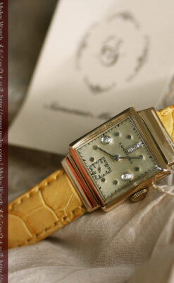 ロンジンのダイヤモンド入り金無垢アンティーク腕時計-W1130-4