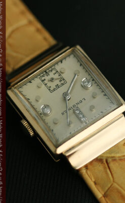 ロンジンのダイヤモンド入り金無垢アンティーク腕時計-W1130-8