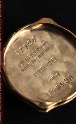 英国ベンソン 金無垢の特殊型女性用アンティーク腕時計 【1949年頃】-W1234-13