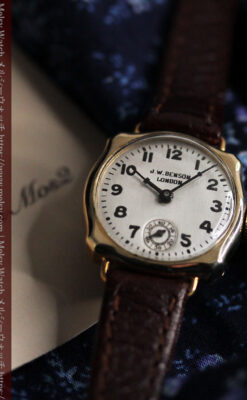 英国ベンソン 金無垢の特殊型女性用アンティーク腕時計 【1949年頃】-W1234-6