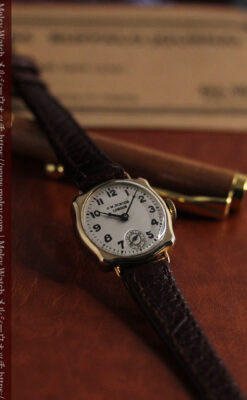 英国ベンソン 金無垢の特殊型女性用アンティーク腕時計 【1949年頃】-W1234-9