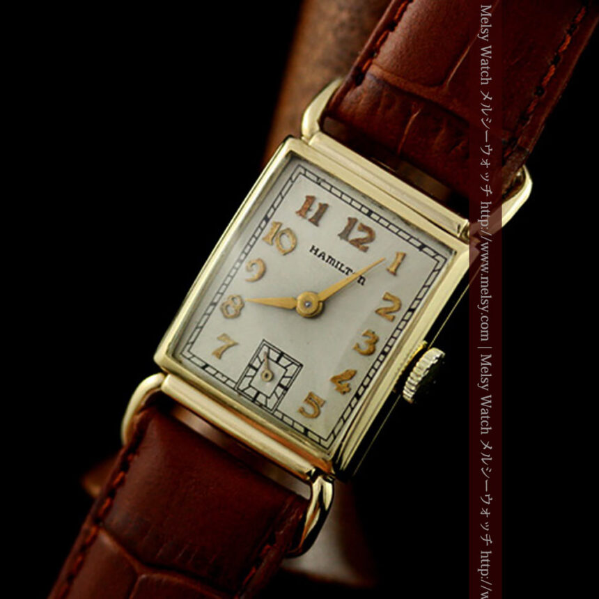 ハミルトン1941年製の縦長のアンティーク腕時計-W1082-1