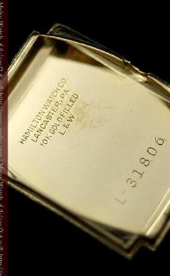 ハミルトン1941年製の縦長のアンティーク腕時計-W1082-12