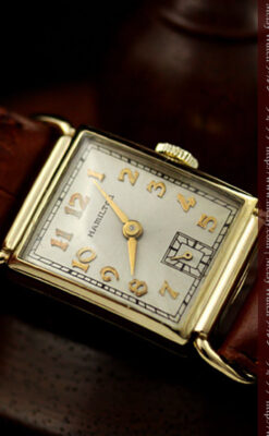 ハミルトン1941年製の縦長のアンティーク腕時計-W1082-4