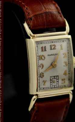 ハミルトン1941年製の縦長のアンティーク腕時計-W1082-6