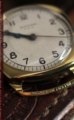 英国ウォルサム クッション型の金無垢アンティーク腕時計 【1946年頃】-W1214-16