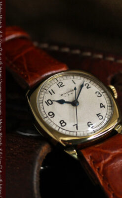 英国ウォルサム クッション型の金無垢アンティーク腕時計 【1946年頃】-W1214-9