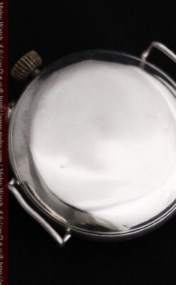 青いエナメル装飾の銀無垢アンティーク腕時計-W1441-15