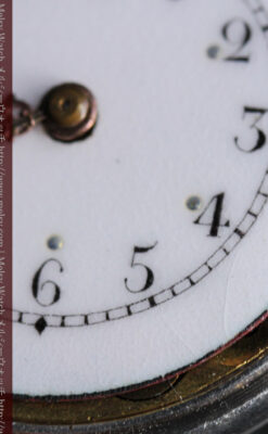 青いエナメル装飾の銀無垢アンティーク腕時計-W1441-18