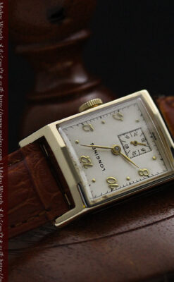 ロンジン1950年製の長方形のアンティーク腕時計-W1446-11