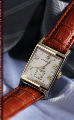 ロンジン1950年製の長方形のアンティーク腕時計-W1446-6