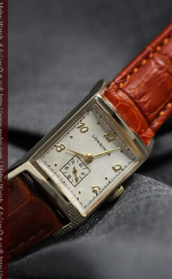 ロンジン1950年製の長方形のアンティーク腕時計-W1446-7